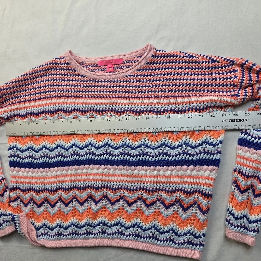 Lilly Pulitzer Samora Multicolor Chevron Knit Sweater Size‎ M